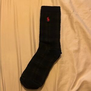 Polo by Ralph Lauren Men's Black Dress Socks with Red Logo
